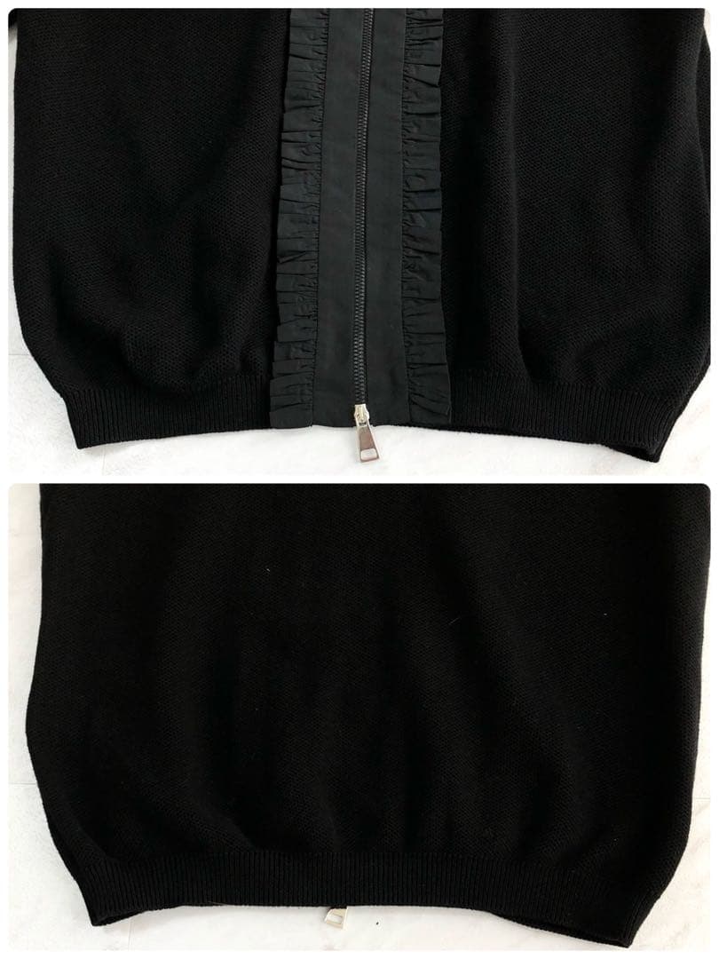 【極美品 近年モデル】 MONCLER カーディガン フリル マグリア ブラック
