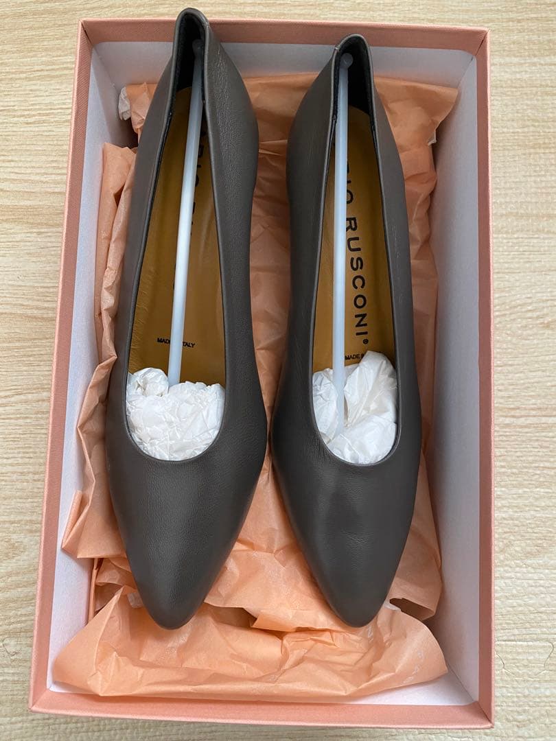 【新品・未使用】FABIO RUSCONI コーンヒールパンプス グレー