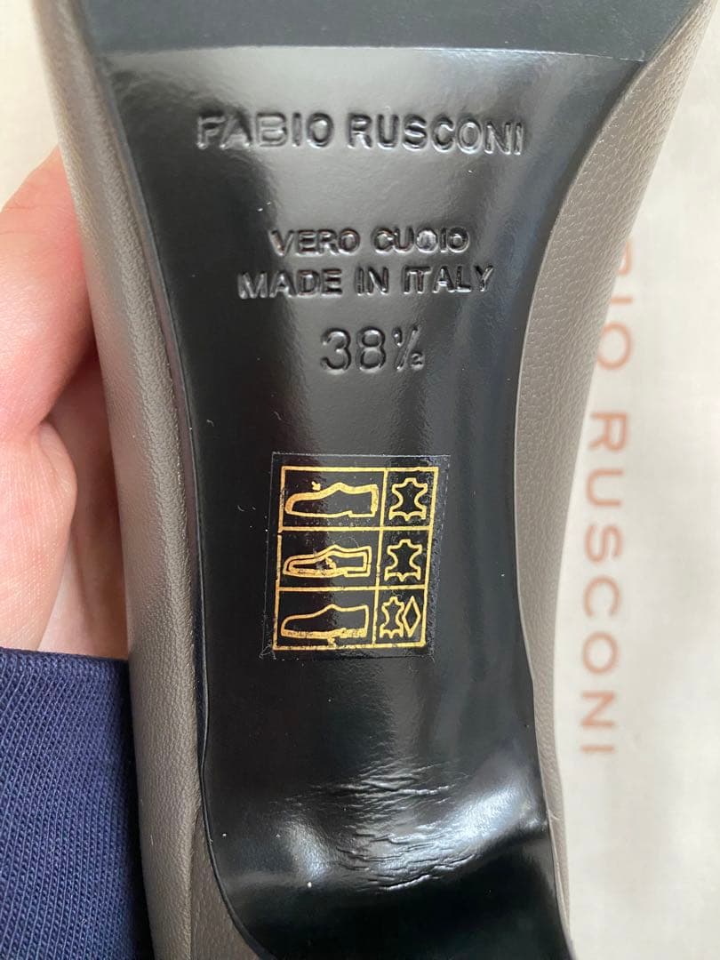 【新品・未使用】FABIO RUSCONI コーンヒールパンプス グレー