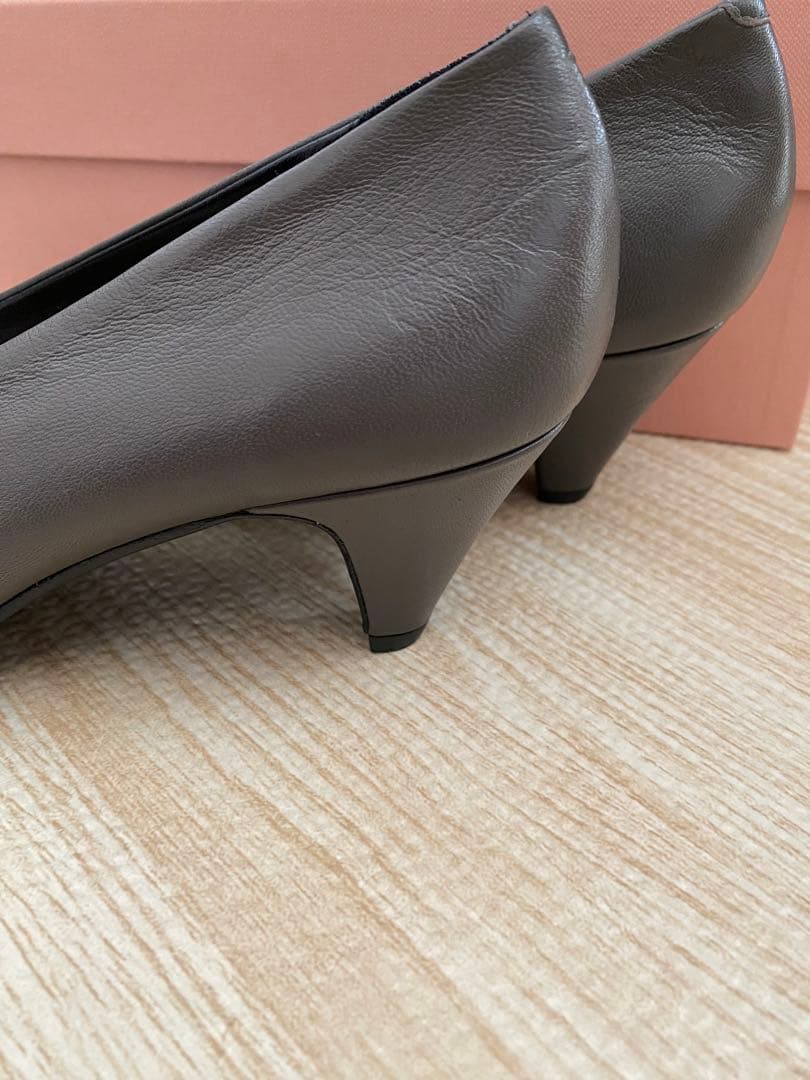 【新品・未使用】FABIO RUSCONI コーンヒールパンプス グレー