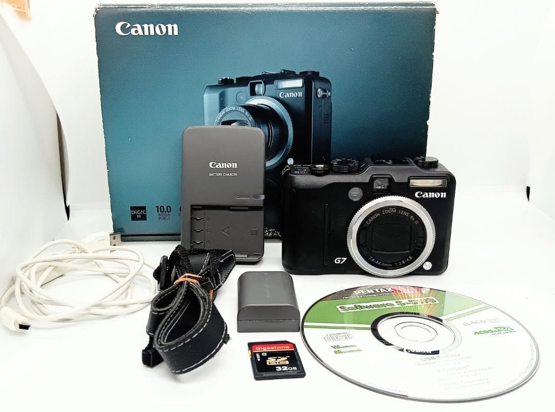 Canon PowerShot G7 10.0MP 箱、充電器、SDカード付き