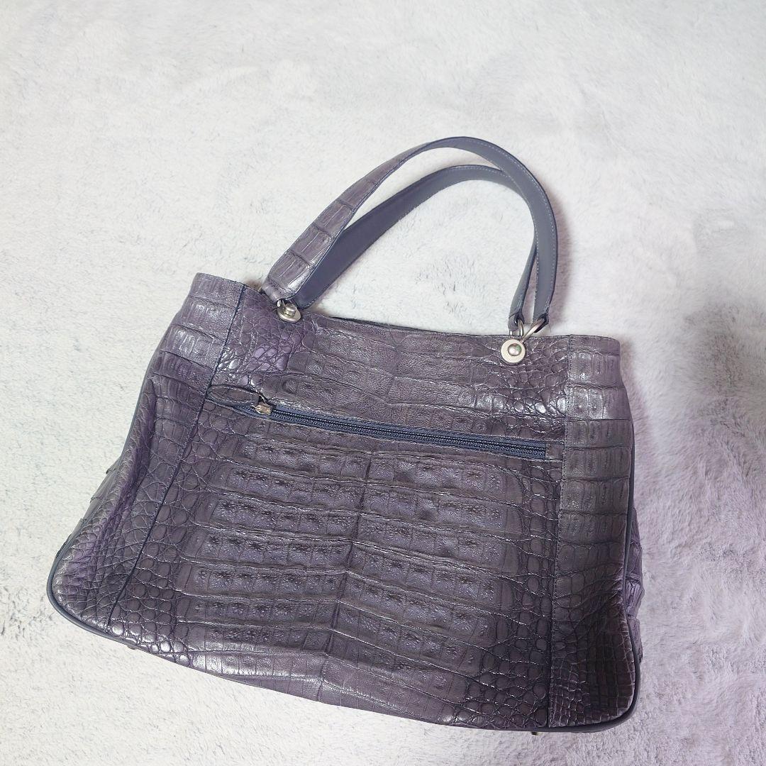 美品　JRA認定 FUSCUS グレー　クロコダイル 2way バッグ