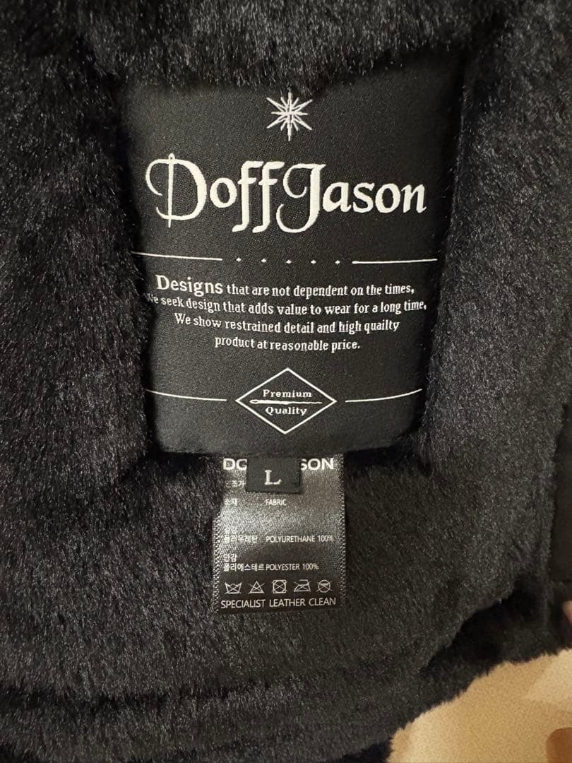 DoffJason ブラックファー付きライダースジャケット Lサイズ