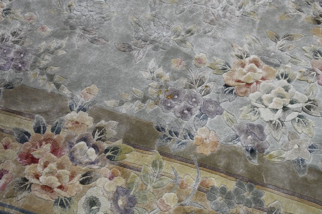 EEK91 大判 中国緞通 306×243cm 長方形 カーペット 手織絨毯