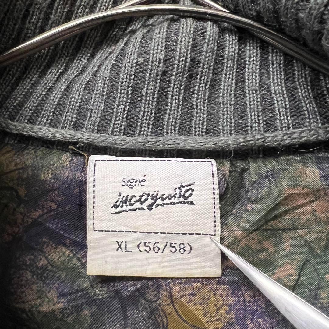 ユーロ古着【レザー・スエード ニットネイティブ】中綿 ジャケット メンズ2XL