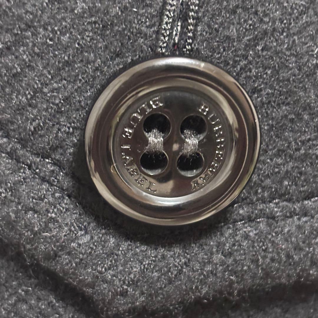 ゆき　美品　バーバリー黒 ダッフルコート フード付き　36 ノバチェック