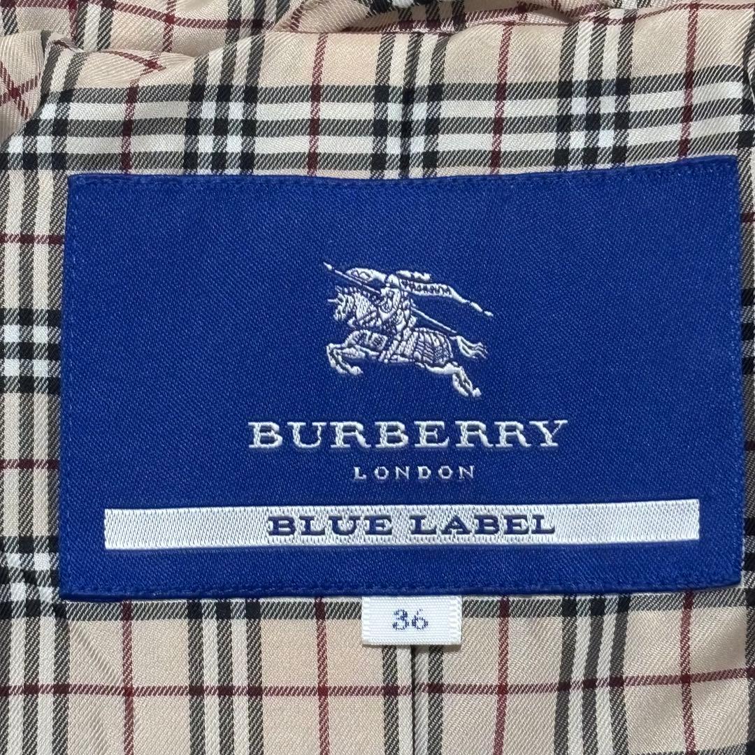 ゆき　美品　バーバリー黒 ダッフルコート フード付き　36 ノバチェック