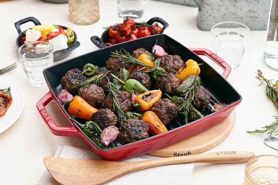 staub ストウブ ピュアグリル スクエア チェリー 28cm グリルパン