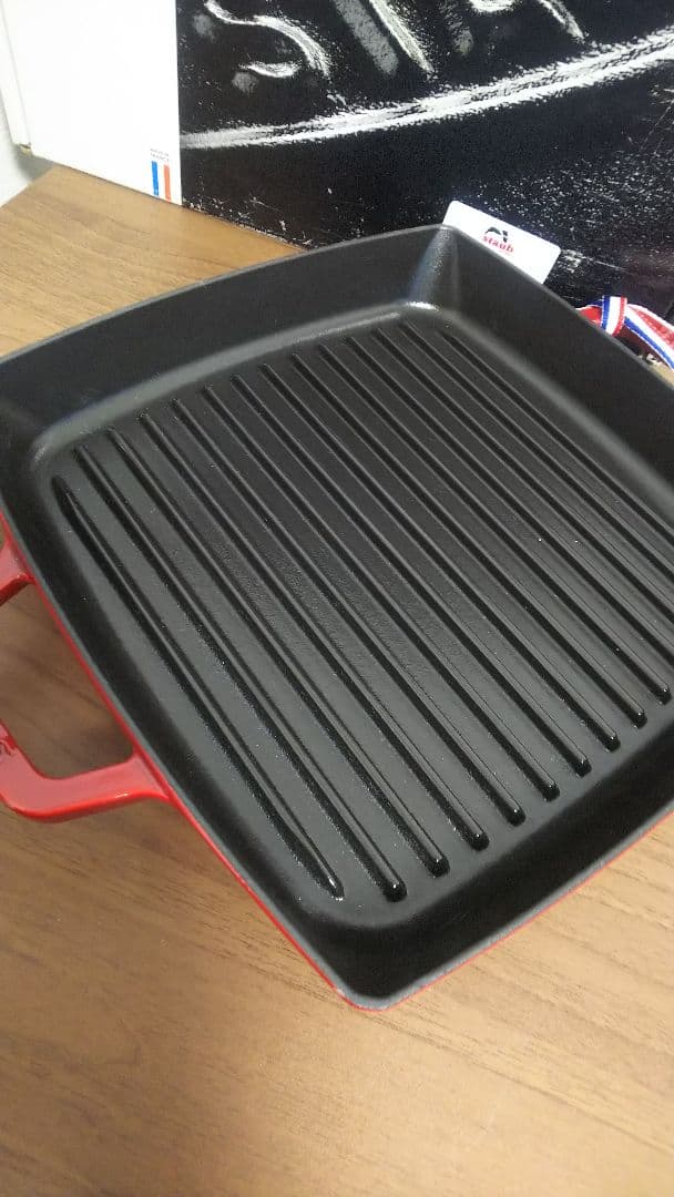 staub ストウブ ピュアグリル スクエア チェリー 28cm グリルパン
