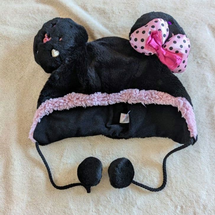 ディズニー　ミニー　ファンキャップ　帽子　ブラック　黒　ピンク　リボン　廃盤