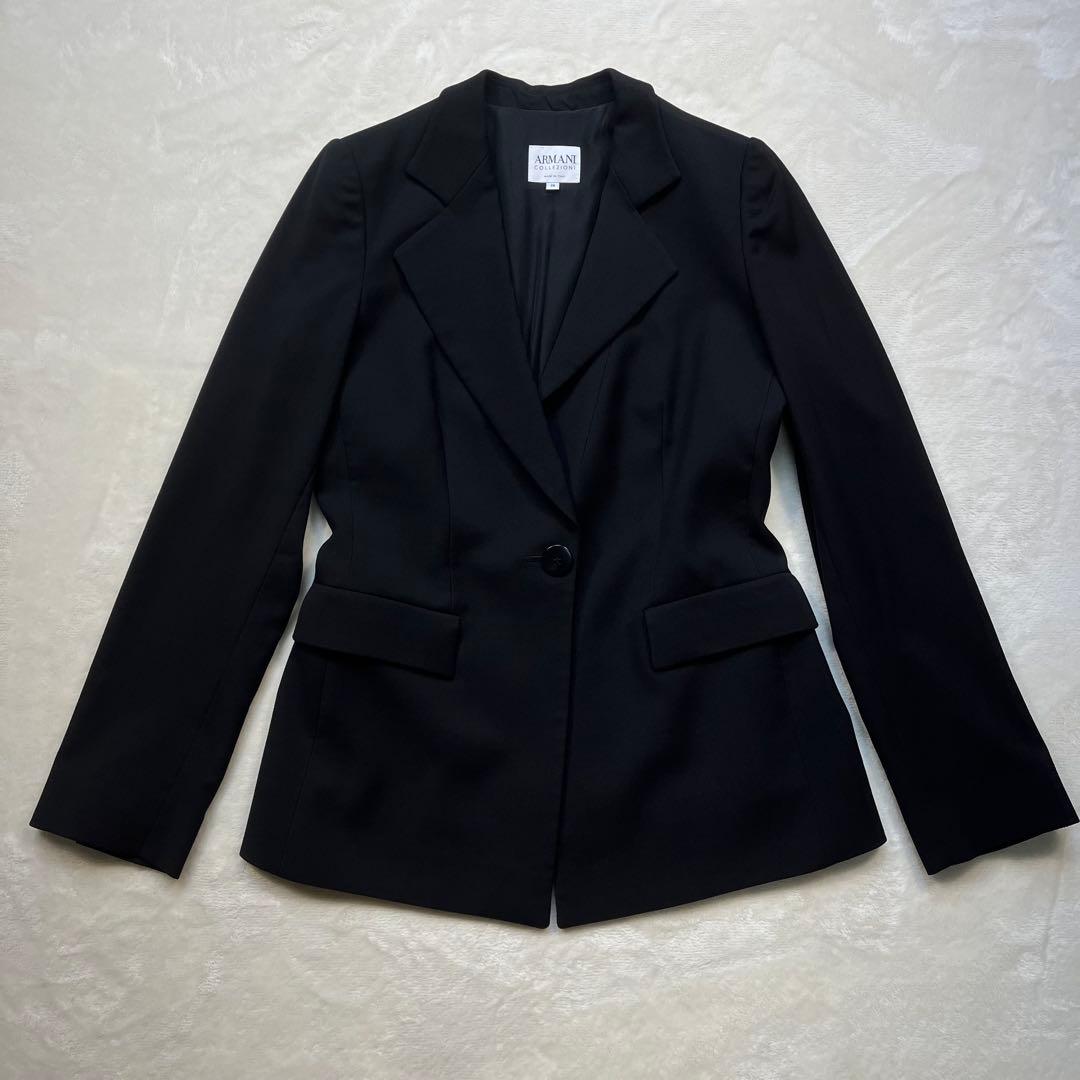 極美品 アルマーニコレツォーニ パンツスーツ ジャケット スラックス 黒 M