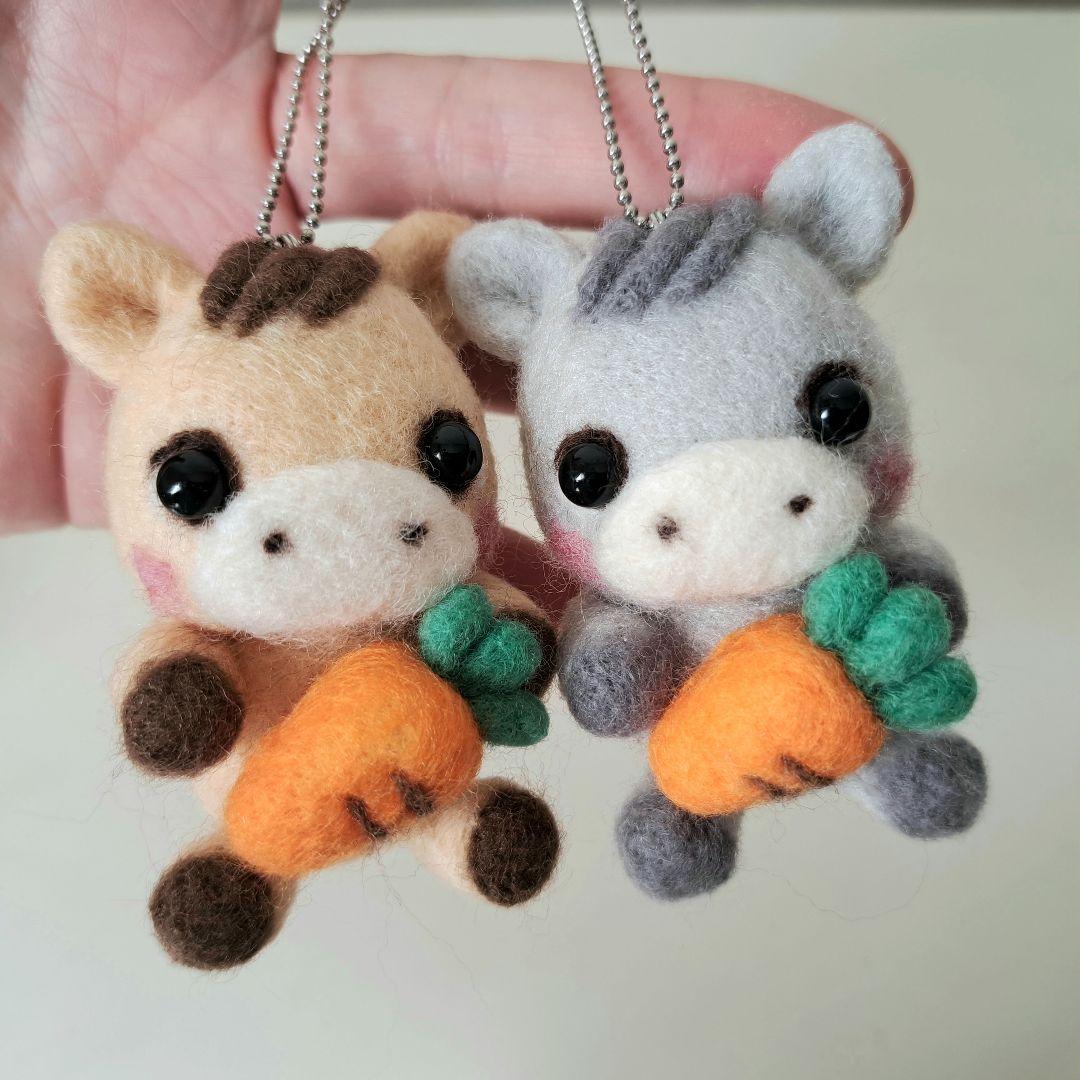 マリーちゃん☆羊毛フェルト☆お馬さんのストラップ４点