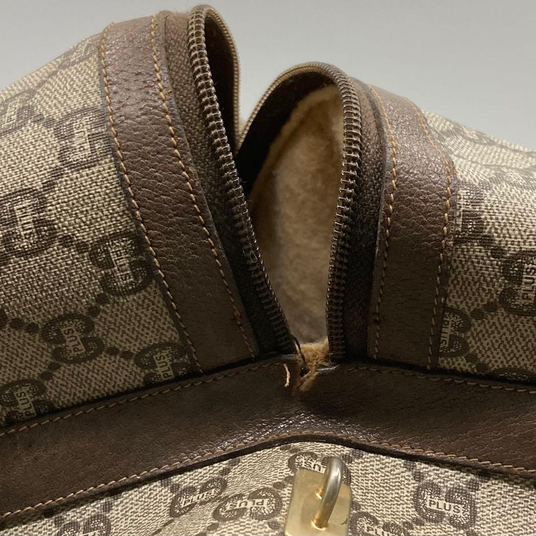 GUCCI ボストンバッグ レザー PVC GG ハンドバッグ 大容量 ロゴ