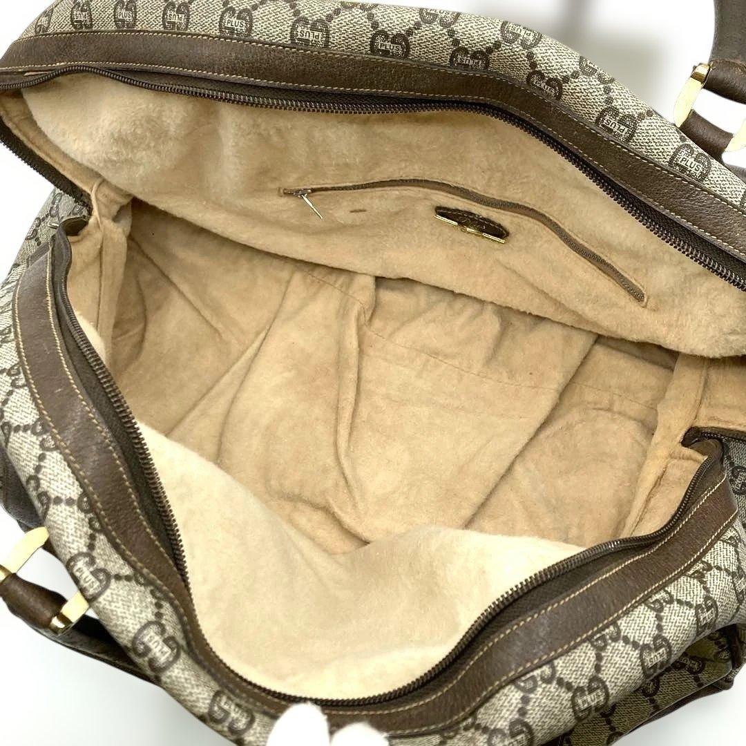 GUCCI ボストンバッグ レザー PVC GG ハンドバッグ 大容量 ロゴ