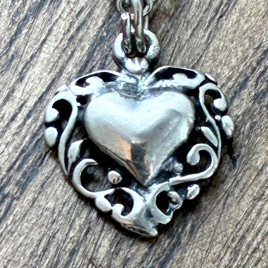 スウィートハートジュエリー ハート シルバー ヴィンテージ ネックレス NAVY