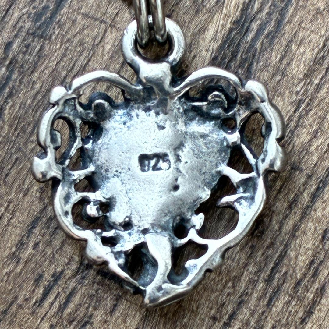 スウィートハートジュエリー ハート シルバー ヴィンテージ ネックレス NAVY