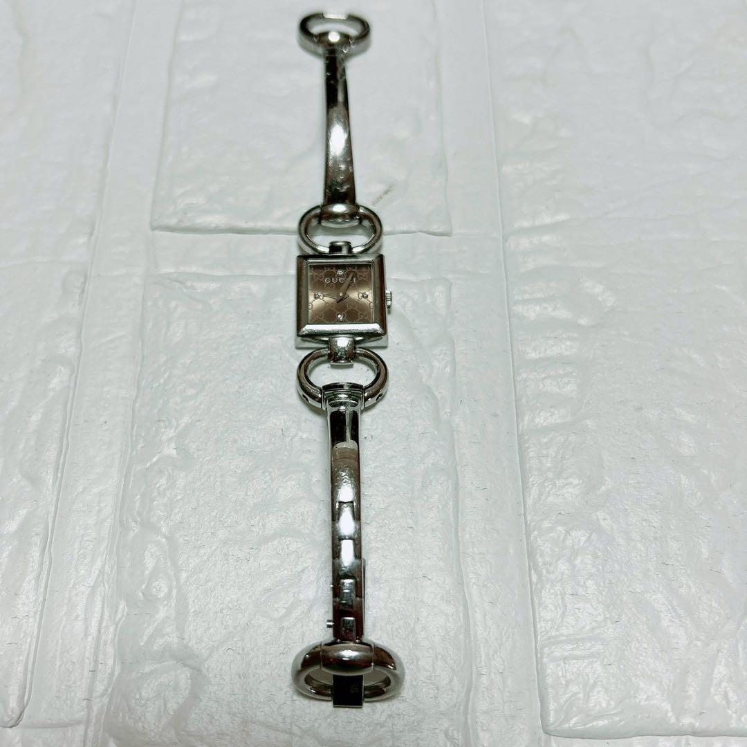 GUCCI 腕時計 レディース Gスクエア GG柄 ダイヤインデックス