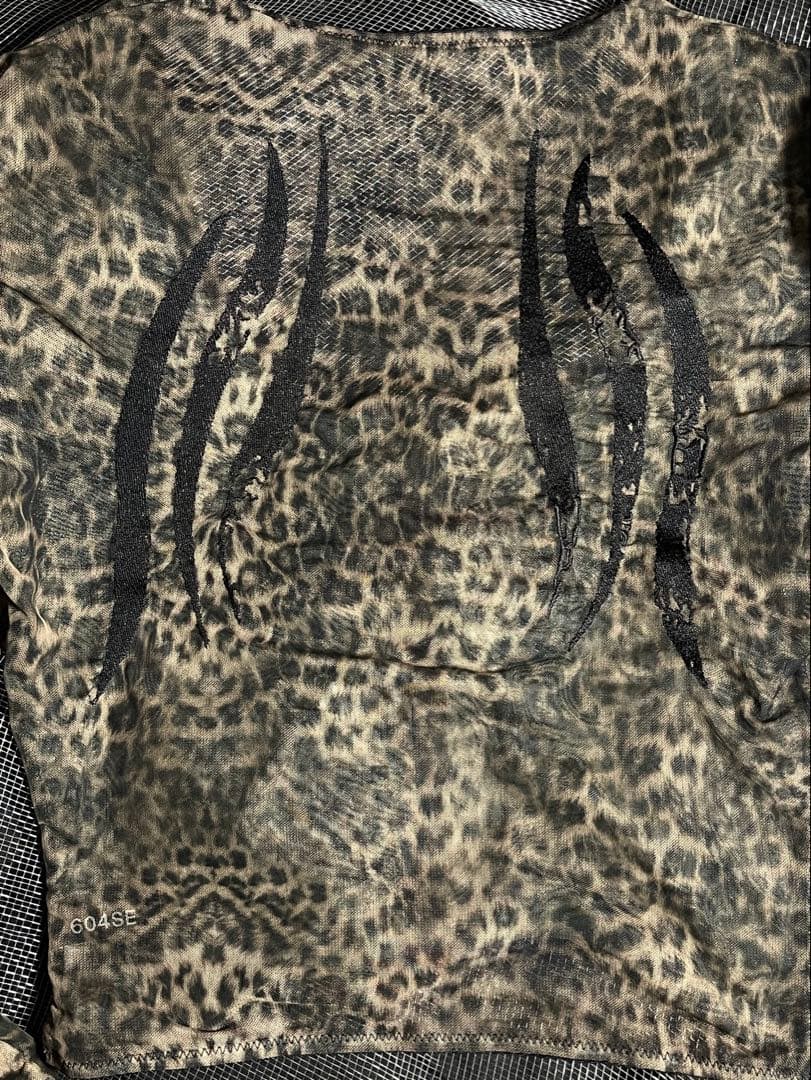 【604SERVICE】LEOPARD MESH CARDIGAN