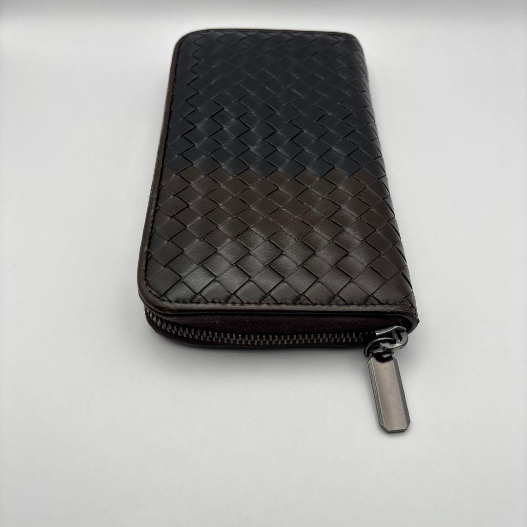 ◆正規品◆ボッティガヴェネタイントレチャート ラウンドファスナー長財布コンビ