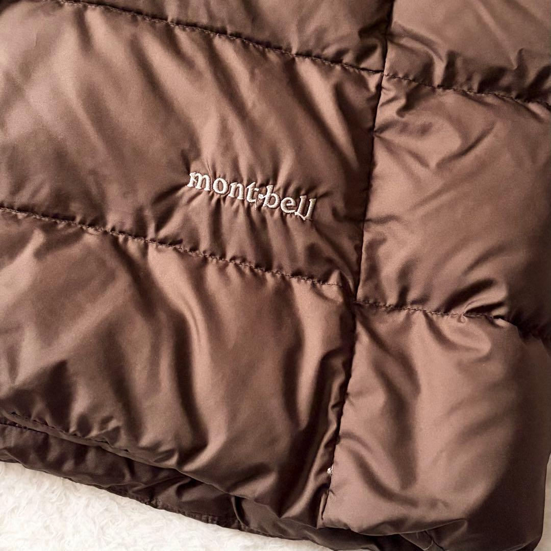 5552 美品✨ モンベル トラベルダウンロングコート L ブラウン 収納袋付き
