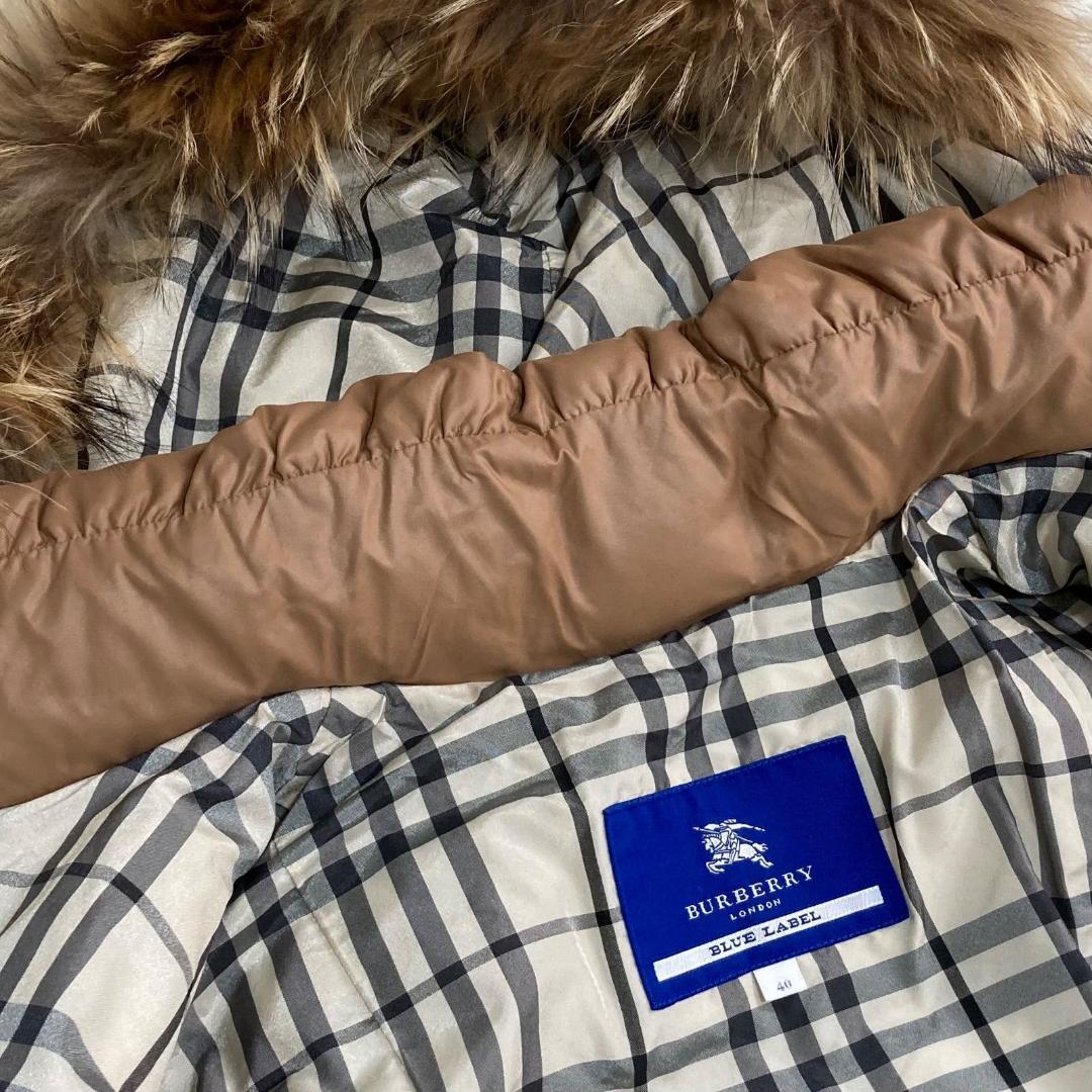 17010✨バーバリーブルーレーベル 40 L ノバチェック ダウンジャケット