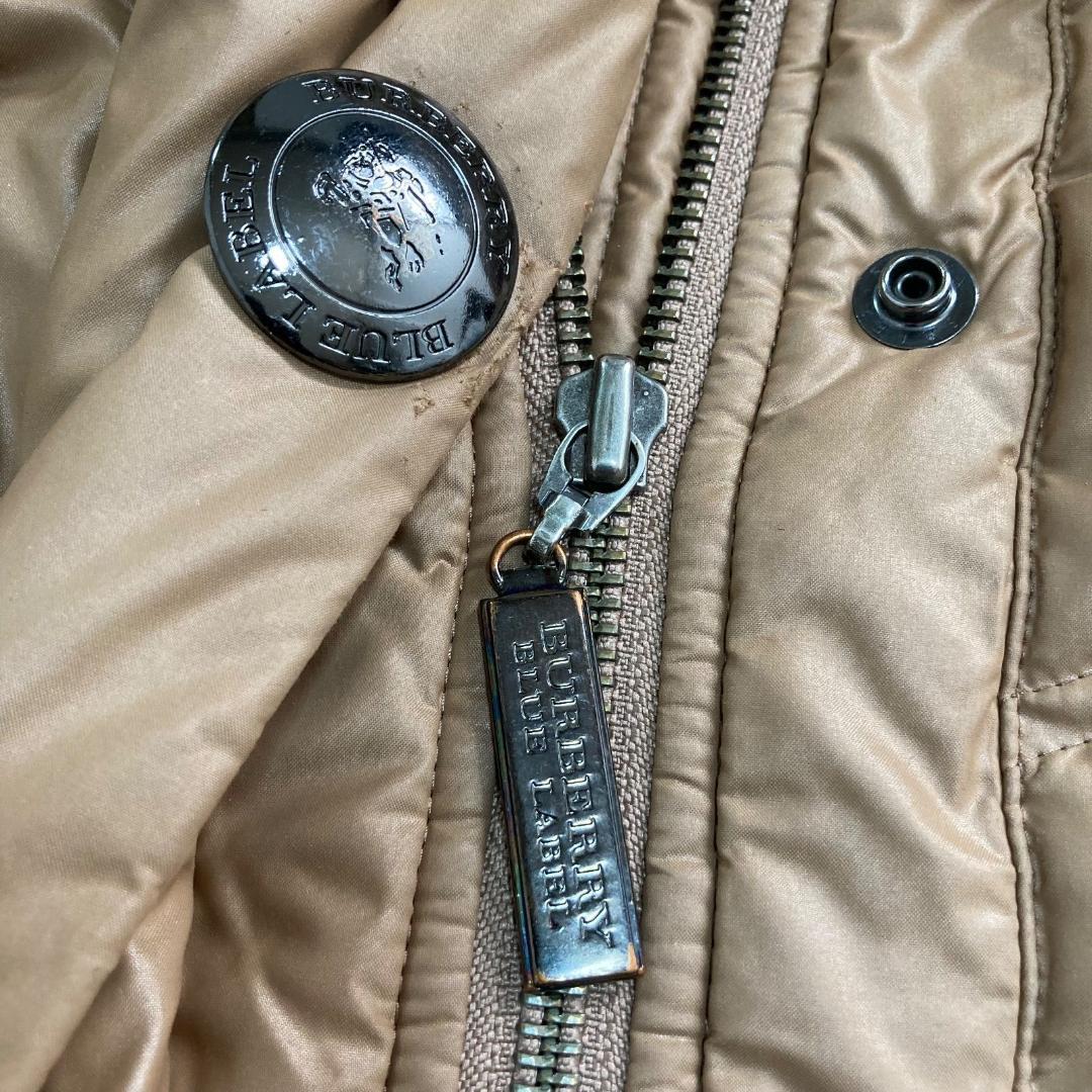 17010✨バーバリーブルーレーベル 40 L ノバチェック ダウンジャケット