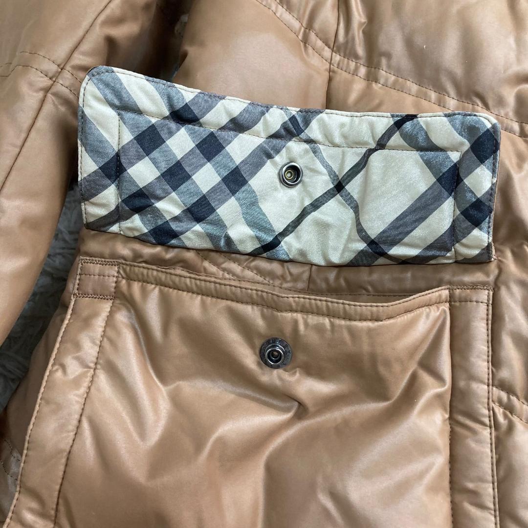 17010✨バーバリーブルーレーベル 40 L ノバチェック ダウンジャケット