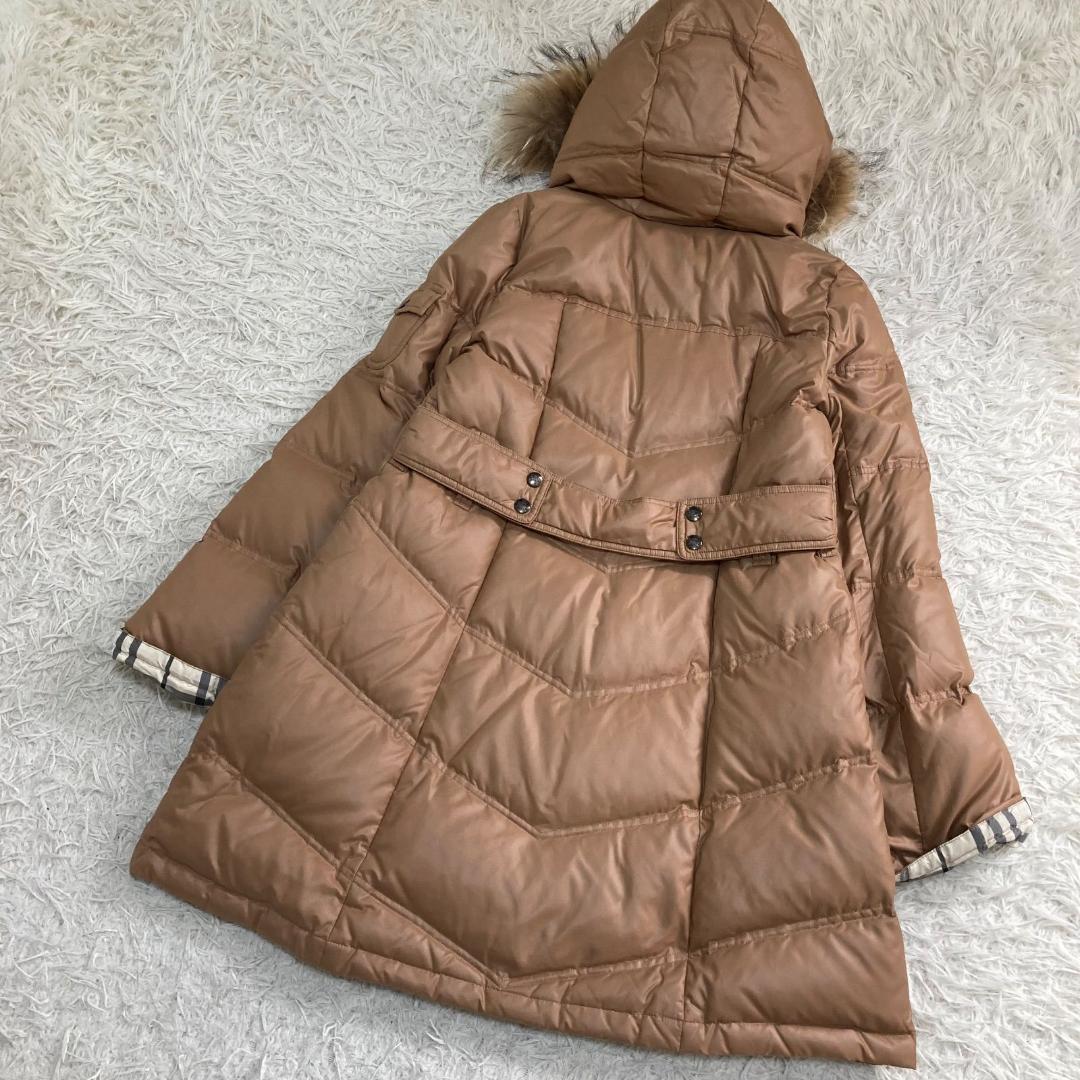 17010✨バーバリーブルーレーベル 40 L ノバチェック ダウンジャケット