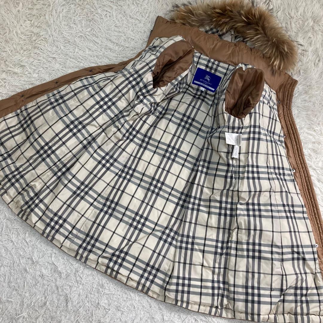 17010✨バーバリーブルーレーベル 40 L ノバチェック ダウンジャケット
