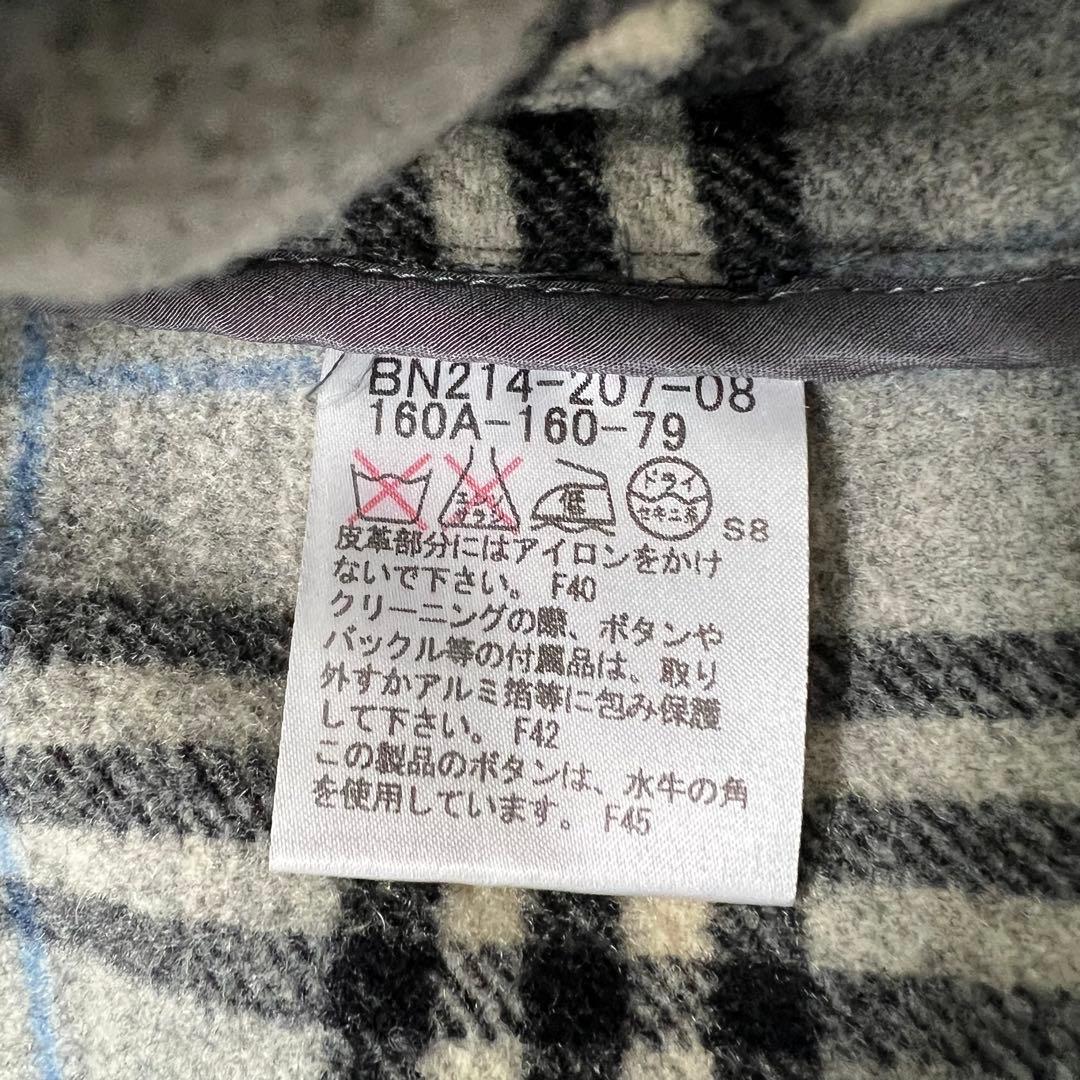 バーバリーロンドン ダッフルコート M相当160A チャコールグレー チェック