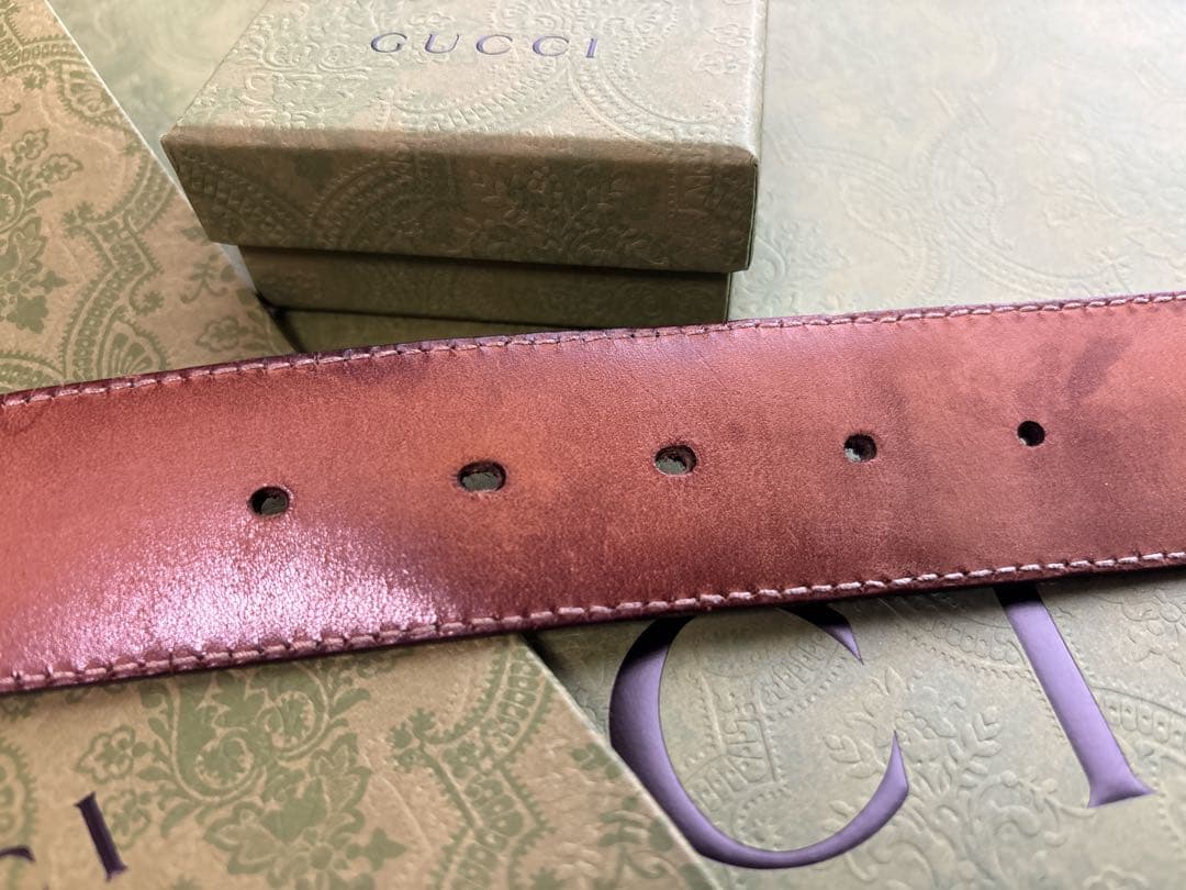 SSS様 正規品 GUCCI GGシマ 黒レザー ベルト ウエストサイズ92-1