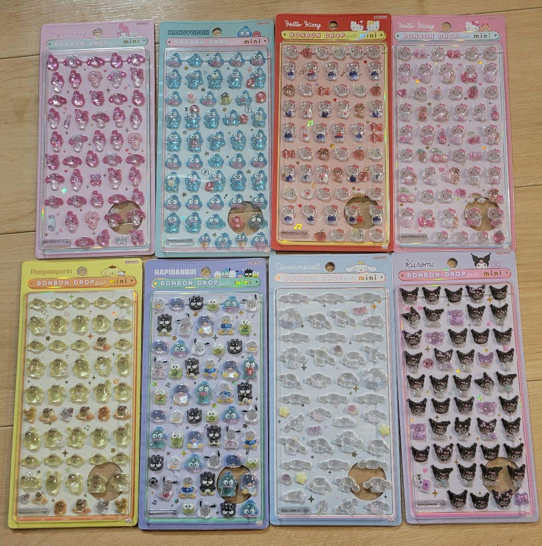 正規品　サンリオミニ　ボンボンドロップシール　8枚コンプリートセット　ボンドロ