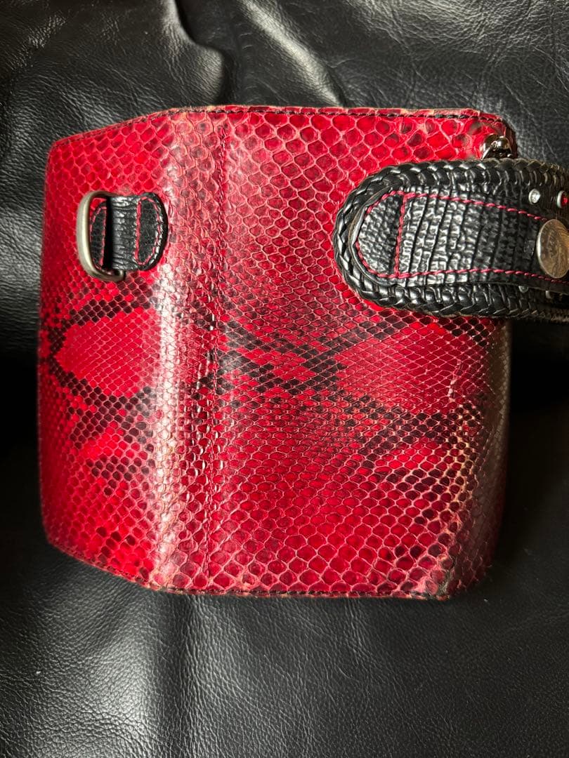 優*舞様 アルズニ　長財布　レッドパイソン　ライダース　オーダー品