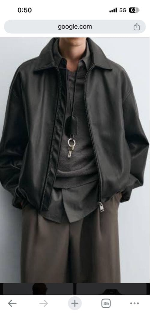 未使用 ZARA ブラックレザージャケット