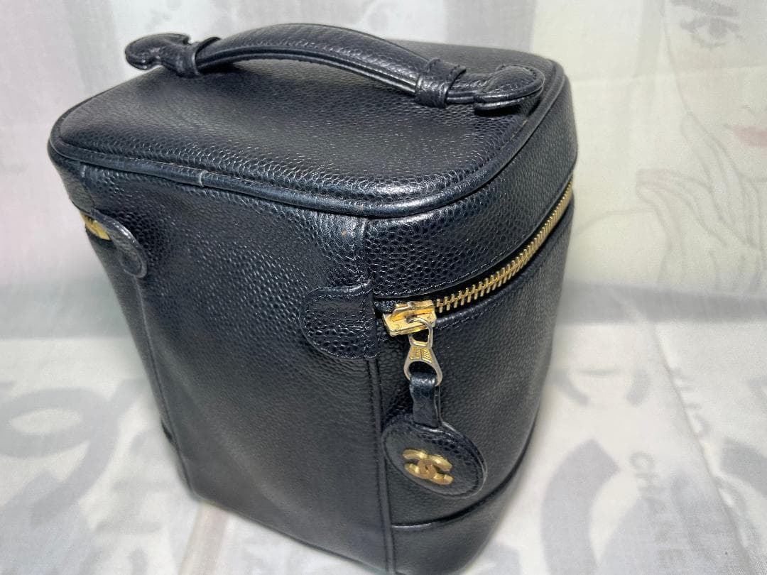 CHANEL　シャネル キャビアスキン ココマーク バニティ ヴァニティ　92