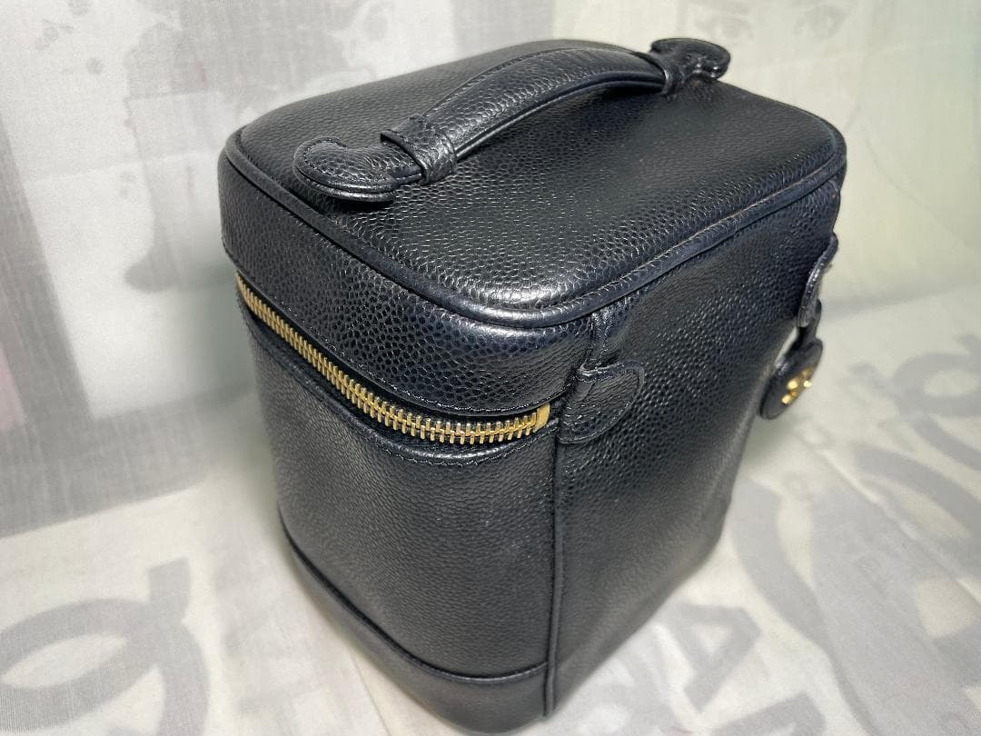 CHANEL　シャネル キャビアスキン ココマーク バニティ ヴァニティ　92