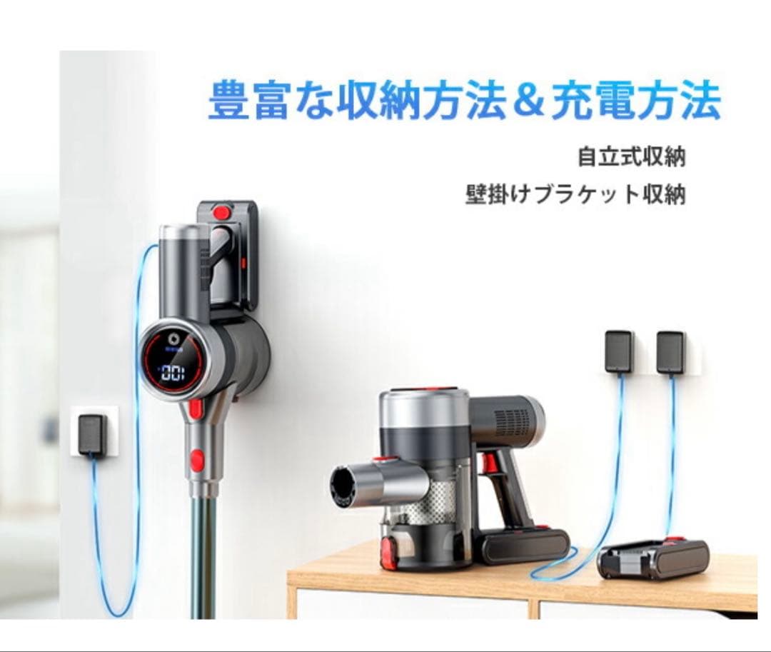 掃除機　強力　LEDライト　液晶ディスプレイ　コードレス　サイクロン式　新品