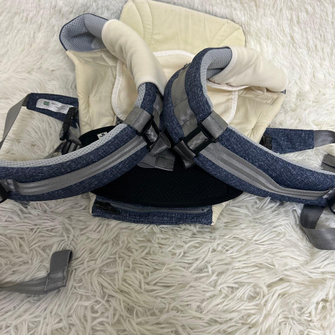 【未使用級】ミキハウス × ポグネー 抱っこ紐 デニム ヒップシート