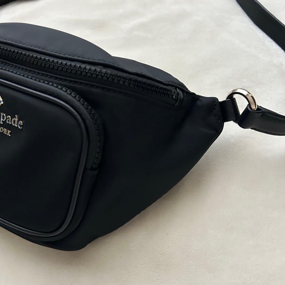美品 ケイトスペード ボディバッグ ウエストポーチ ナイロン 黒
