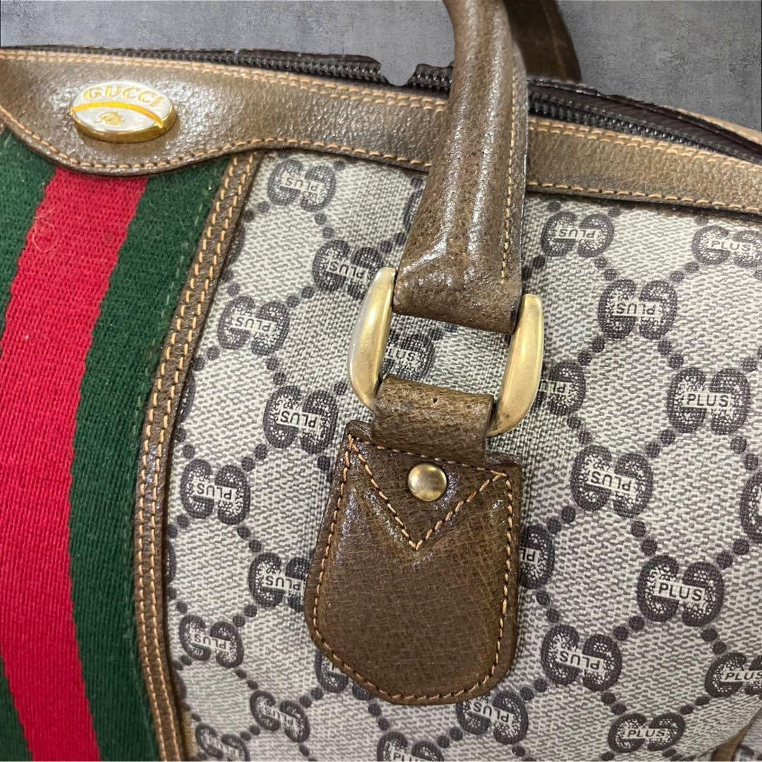 オールドグッチ ミニボストンバッグ GGスプリーム シェリーライン GUCCI