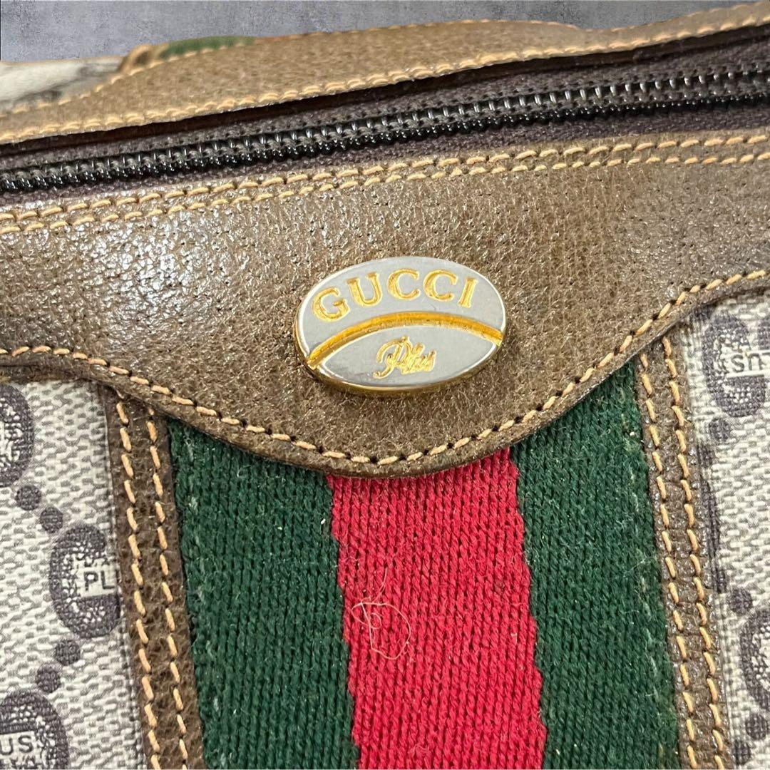 オールドグッチ ミニボストンバッグ GGスプリーム シェリーライン GUCCI