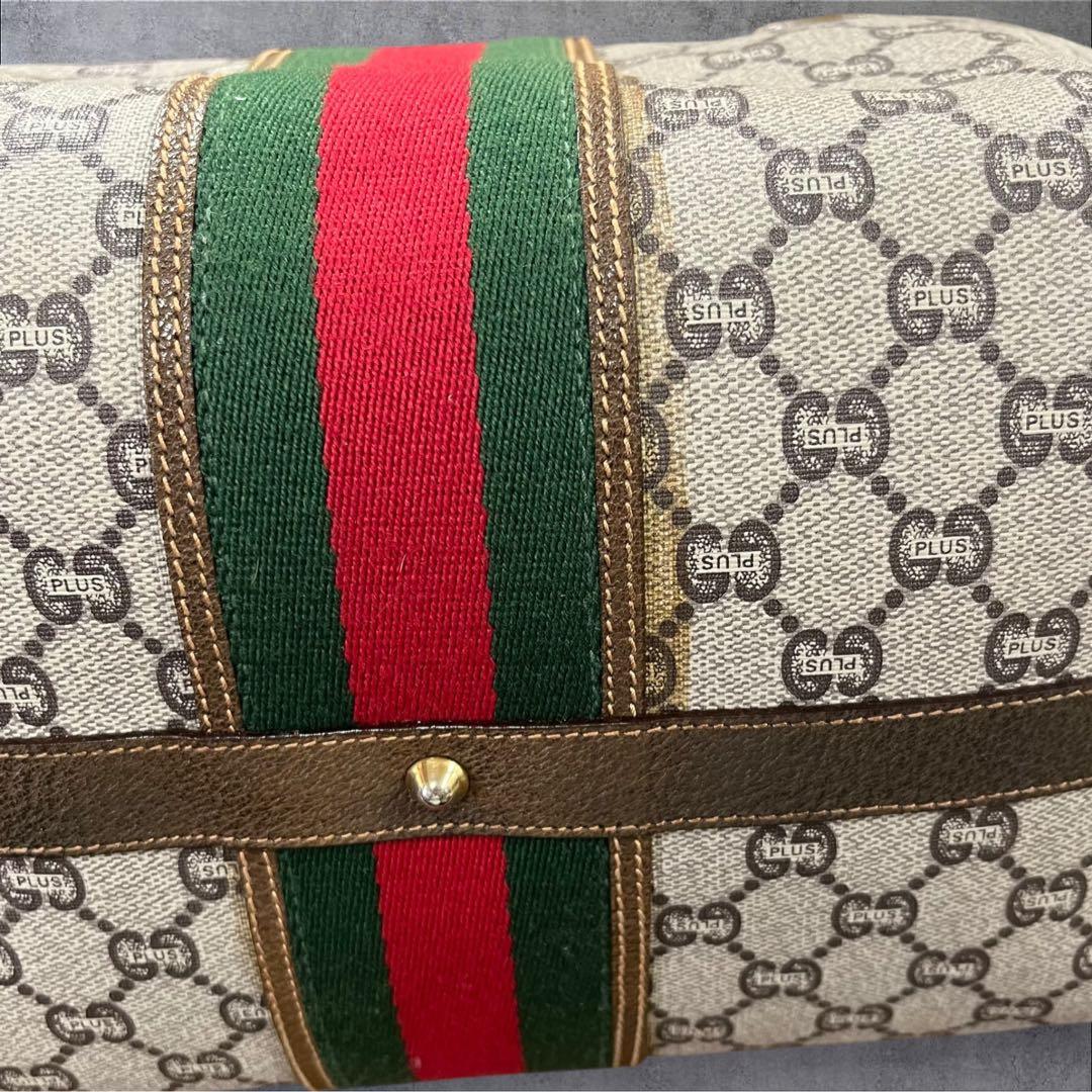 オールドグッチ ミニボストンバッグ GGスプリーム シェリーライン GUCCI