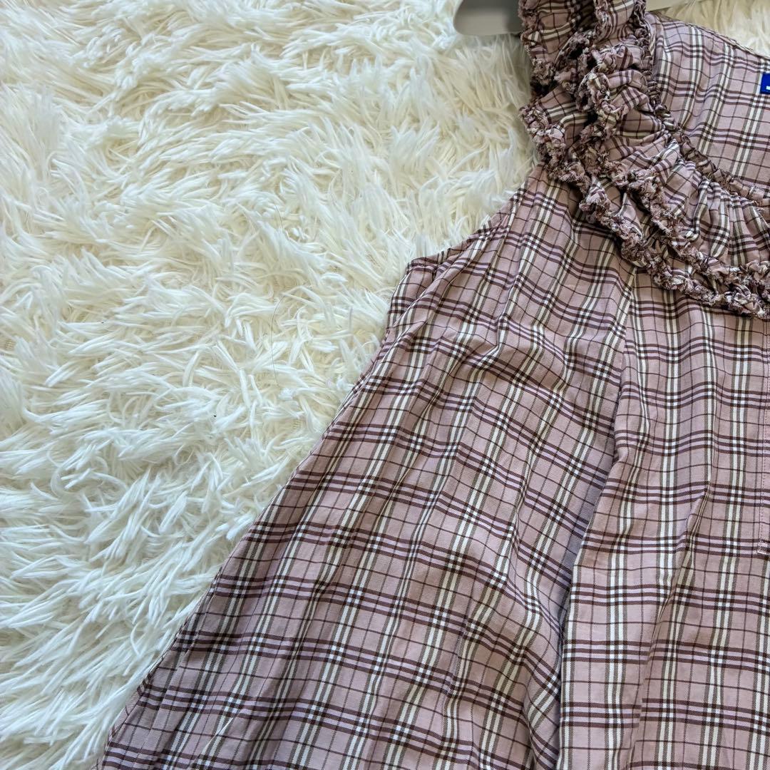 人気✨　バーバリーブルーレーベル　ミニワンピース　Mサイズ　ノバチェック　ピンク