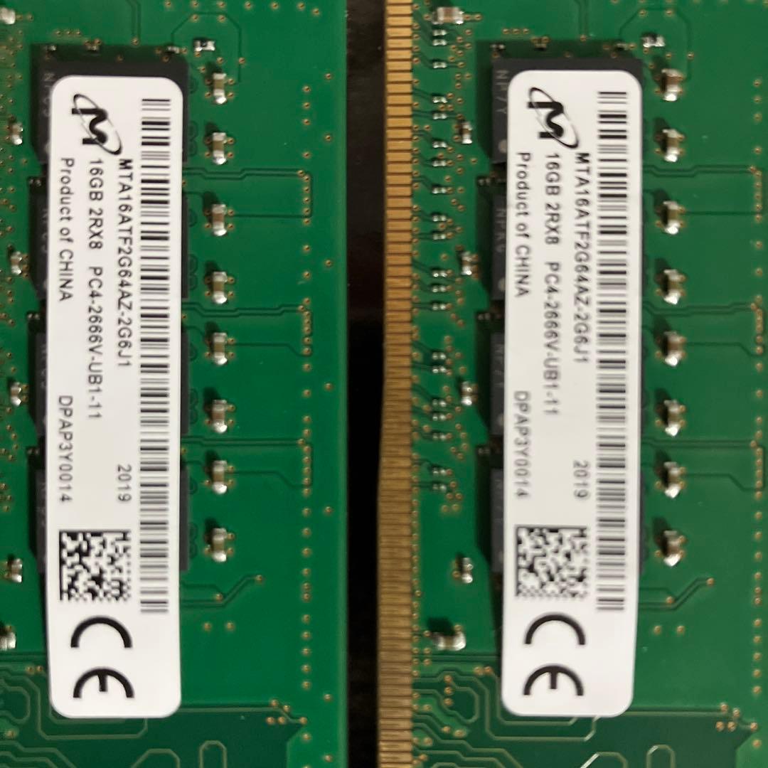 Crucial 16GB DDR4 2666MHz メモリー