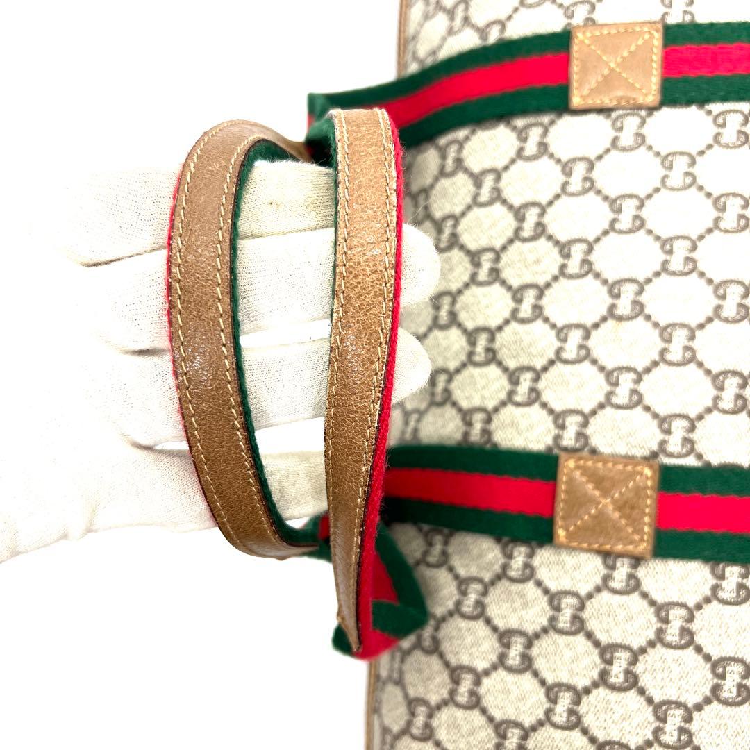 【極美品】グッチ ボストンバッグ シェリーライン GG プラス PVC