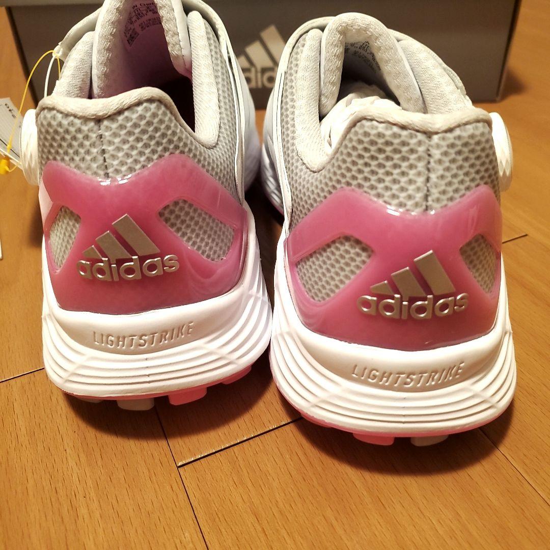 adidas ゴルフシューズ 女性用 ホワイト/ピンク24cm