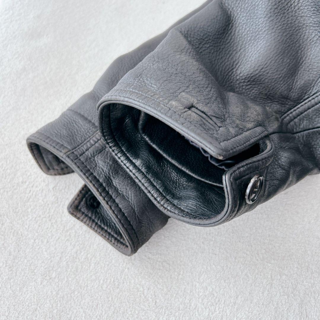 ダーバン DURBAN ディアスキン 鹿革 コート ジャケット ブラック 黒