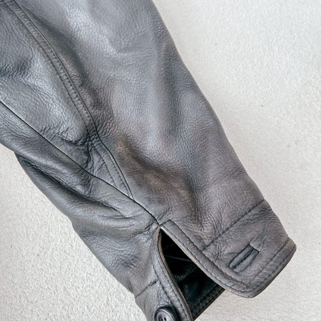 ダーバン DURBAN ディアスキン 鹿革 コート ジャケット ブラック 黒