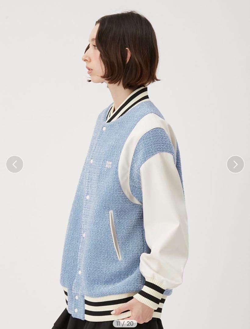 【新品】FURFUR　ツイードスタジャン　ブルー