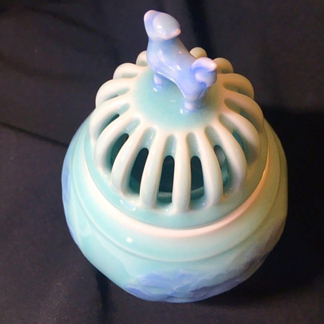 香炉　青磁　鍋島焼　小笠原長春造